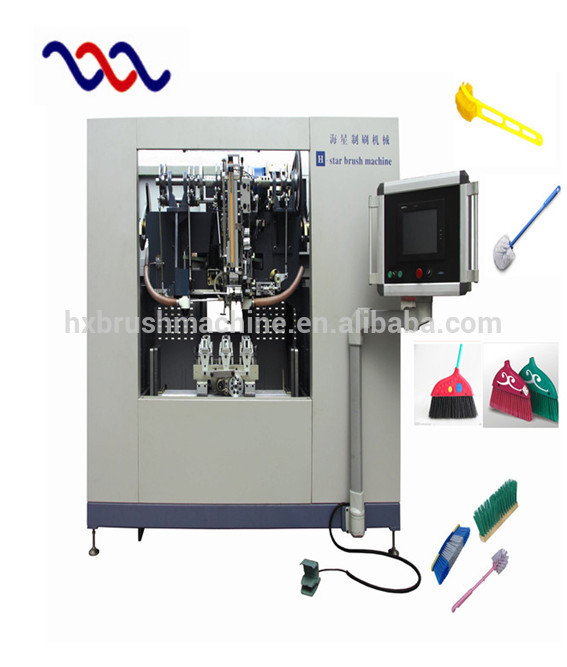 5 axies 3 heads drilling and tufting combination for broom brush machine /coconut brush machine